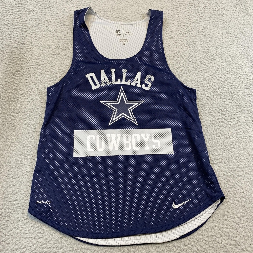 Dallas Cowboys Shirt Tank Top Mens XS Blue NFL Football Dri‎ Fit Nike Training